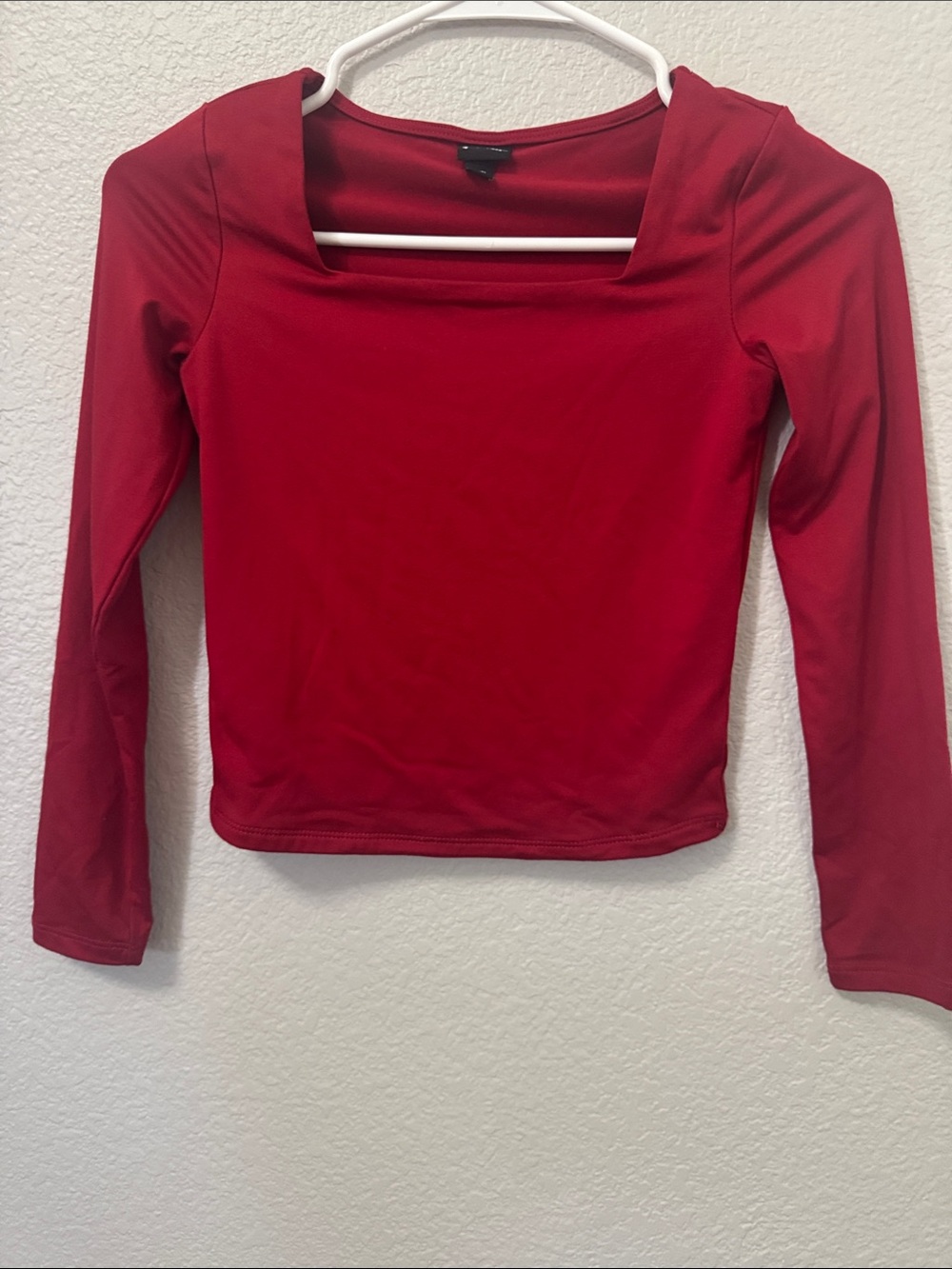 art class Red Square Neck Long Sleeve Top